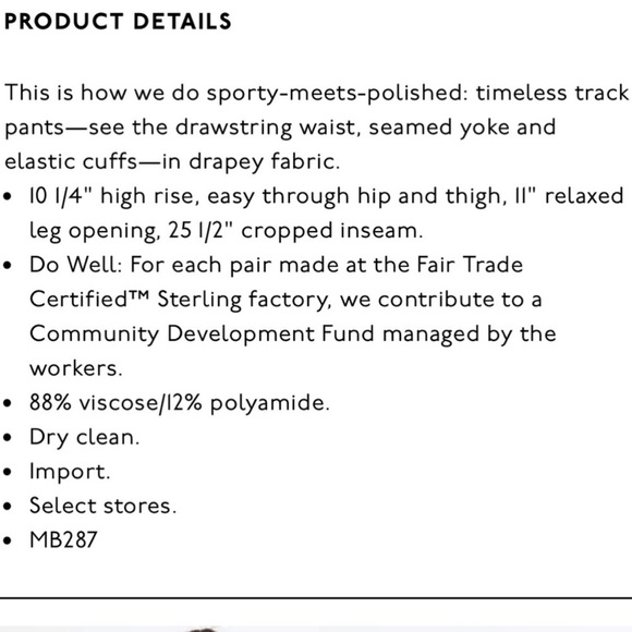 MADEWELL Women’s Drapey Seamed Track Trouser Jogger Pants In Maroon Size Small - Picture 4 of 8